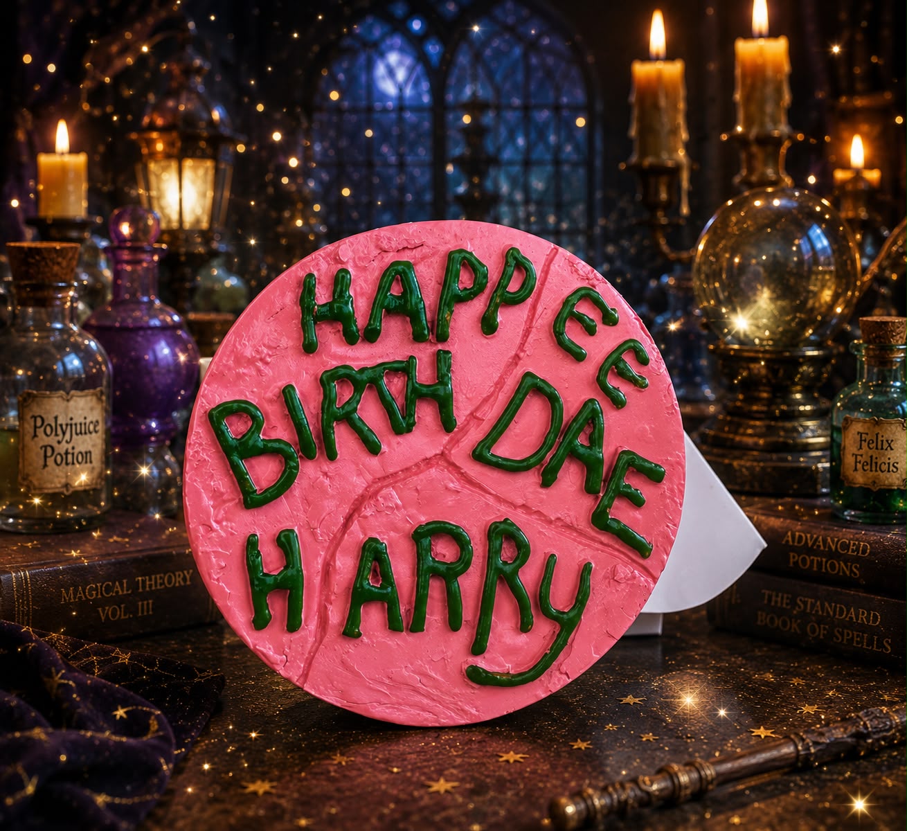 Replica in resina torta "Happee Birthdae Harry"